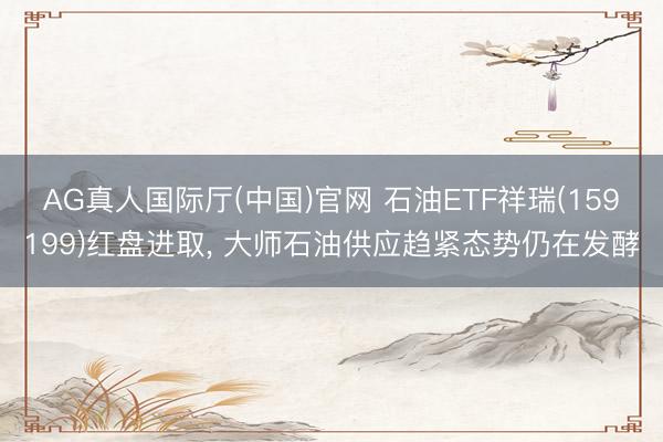 AG真人国际厅(中国)官网 石油ETF祥瑞(159199)红盘进取， 大师石油供应趋紧态势仍在发酵