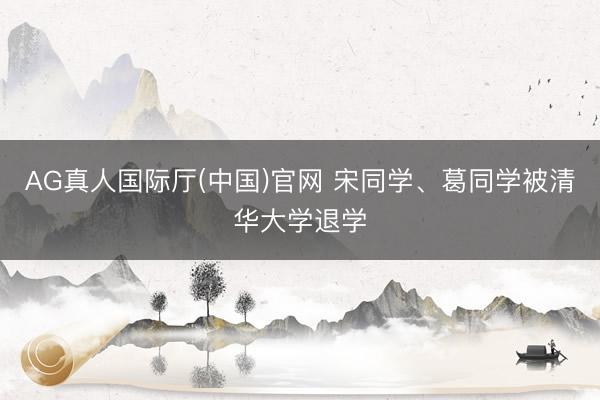 AG真人国际厅(中国)官网 宋同学、葛同学被清华大学退学