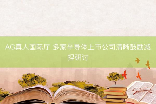 AG真人国际厅 多家半导体上市公司清晰鼓励减捏研讨