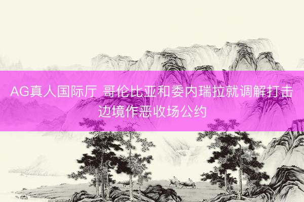 AG真人国际厅 哥伦比亚和委内瑞拉就调解打击边境作恶收场公约