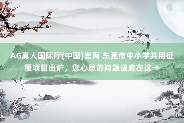 AG真人国际厅(中国)官网 东莞市中小学共用征服项目出炉，您心思的问题谜底在这→