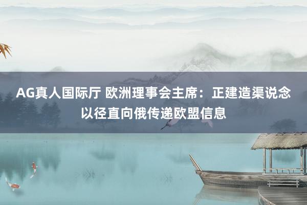 AG真人国际厅 欧洲理事会主席：正建造渠说念以径直向俄传递欧盟信息